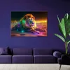Leinwandbild AI Tier Löwe Abstraktion Neon 60x40 Feeby Bunt Produktbild-Vorschau 2