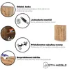 A collage of product features and details for a piece of furniture, likely a cabinet, with text descriptions and illustrative images. Náhľad obrázku produktu