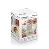 The image shows the retail packaging of a rechargeable mini chopper, with a lifestyle image of the product in use and some of its ingredients. Náhľad obrázku produktu