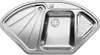 A stainless steel corner sink with multiple compartments and drainage features. Podgląd zdjęcia produktu