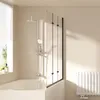 EMKE Sprchový kout 130 x 140 cm Matný černý rám Vanová Náhled obrázku produktu 14