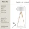 Lampadaire Lunaris, abat-jour en tissu, trépied - marron Voir les images du produit 6