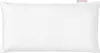 A white pillow with embossed branding. Produktbild-Vorschau
