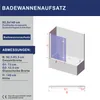 Badewannentrennwand 93.5x140 cm Rahmenlose Duschwand mit Produktbild-Vorschau 3