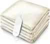 A folded beige electric blanket with a remote control resting on top. Produktbild-Vorschau
