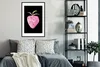 MuchoWow® Gerahmtes Poster Erdbeere - Aquarell - Rosa - Produktbild-Vorschau 2