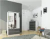 BDW Armoire 2 portes 2 tiroirs, miroir, blanc-gris Voir les images du produit 4