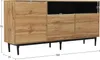 A wooden sideboard with black legs and a black compartment. Anteprima dell’immagine prodotto