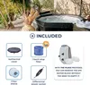 A collection of items included with a spa, displayed in a grid layout below an image of the spa itself. Produktbild-Vorschau