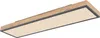 A rectangular ceiling light with a wood-like frame and a cream-colored diffuser. Podgląd zdjęcia produktu