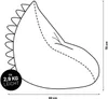 A line drawing of a beanbag chair with dimensions and weight indicated. Anteprima dell’immagine prodotto