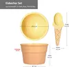 Eisbecher Set Kinder Schalen mit Löffel Kunststoff Bunt Produktbild-Vorschau 6