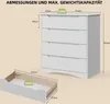 Bealife AP22 Kommode, moderne Kommode mit 4 Schubladen Produktbild-Vorschau 7