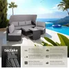 tectake® Aluminium Rattan Lounge San Marino wetterfest und Produktbild-Vorschau 3