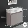 Alpenberger Waschbecken mit Unterschrank 55 cm | Gäste WC Produktbild-Vorschau 7