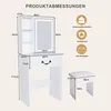 Minimalistische make-up tafel set, wit, met dimbare Productafbeelding-voorbeeld 3