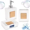 Elegantes Badezimmer-Set aus Dolomit und Bambus Produktbild-Vorschau 8