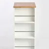 A white bookshelf with a wooden top. Produktbild-Vorschau