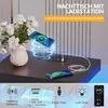LVSOMT Moderner schwarzer LED Nachttisch mit integrierter Produktbild-Vorschau 5