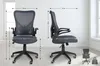 CLP Bürostuhl Hudson ergonomischer Drehstuhl grau Produktbild-Vorschau 2