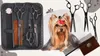 A collage featuring a Yorkshire Terrier dog and grooming tools. Náhľad obrázku produktu