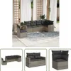 The Living Store 6-tlg. Garten-Sofagarnitur mit Kissen Grau Produktbild-Vorschau 1