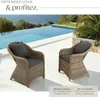 2 fauteuils en rotin avec structure en aluminium, coussins Voir les images du produit 4