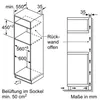 A technical drawing showing the installation dimensions of a built-in microwave. Produktbild-Vorschau