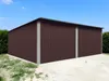 Fertiggarage für zwei Autos 6x5 m Dunkelbraun Pultdach Produktbild-Vorschau 2