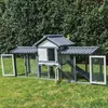 Kaninchenstall Picasso grau_weiss mit PVC Welldach Produktbild-Vorschau 5