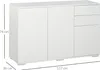 HOMCOM Buffet meuble de rangement 2 tiroirs coulissants 3 Voir les images du produit 5