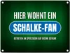 Hier wohnt ein Schalke-Fan Metallschild mit Rasen Motiv Produktbild-Vorschau 1