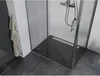 A modern shower enclosure with a dark floor and light gray tiled walls. Podgląd zdjęcia produktu