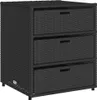 vidaXL Mobile da giardino nero 55x59x69 cm in poly rattan Anteprima dell’immagine prodotto 1