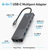Rapoo USB-C Multiport Adapter 6-in-1, grau Produktbild-Vorschau 4