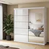 Schiebeschrank BASTER II PLUS GLOSSY mit Spiegel weiß Produktbild-Vorschau 1