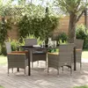 vidaXL Garten Essgruppe mit Kissen 5 pcs Grau Poly-Rattan Produktbild-Vorschau 2