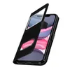 A black flip cover for an iPhone 11 is shown with the cover open, revealing the phone screen. Anteprima dell’immagine prodotto