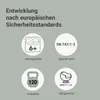 Marketing graphic with icons and text about product safety and standards. Voir les images du produit