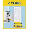Diagram showing foam sealing tape being applied to a window frame, with text indicating a 2-year lifespan and a 1-5mm gap filling capability. Náhľad obrázku produktu