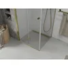 A close-up view of a modern shower cabin with gold accents. Podgląd zdjęcia produktu
