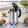 YASHE Wasserkocher Edelstahl 1,7L 2200W Mit Kalkfilter Produktbild-Vorschau 5