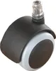 A single black and gray office chair caster with a clear plastic stem is shown against a white background. Produktbild-Vorschau