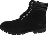 A side view of a black Timberland boot. Voir les images du produit