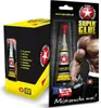 A box of super glue and a blister pack of super glue are shown, with a muscular man in the background of the blister pack. Podgląd zdjęcia produktu