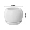 Vaso in Vetroceramica Palla con piattino bianco rotondo con Anteprima dell’immagine prodotto 2