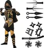 Goldenes Ninja Kostüm für Kinder Large 10-12 Jahre Produktbild-Vorschau 1