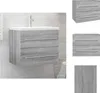 vidaXL Mobile lavabo grigio Sonoma 60x38,5x48 cm in legno - Anteprima dell’immagine prodotto 1