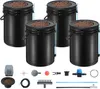 A set of hydroponic growing buckets and accessories arranged on a white background. Voir les images du produit