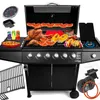 Mocny grill gazowy LEHMANN VEGAS BLACK 6+1 żeliwny ruszt Podgląd zdjęcia produktu 1